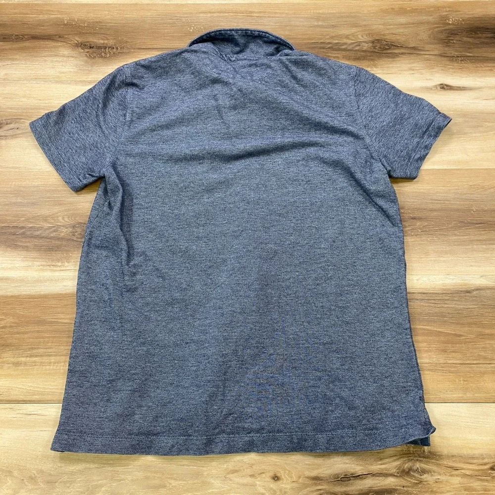 Banana Republic Polo Shirt Mens Medium Gray Cotton Wicking Pique Classic Heather